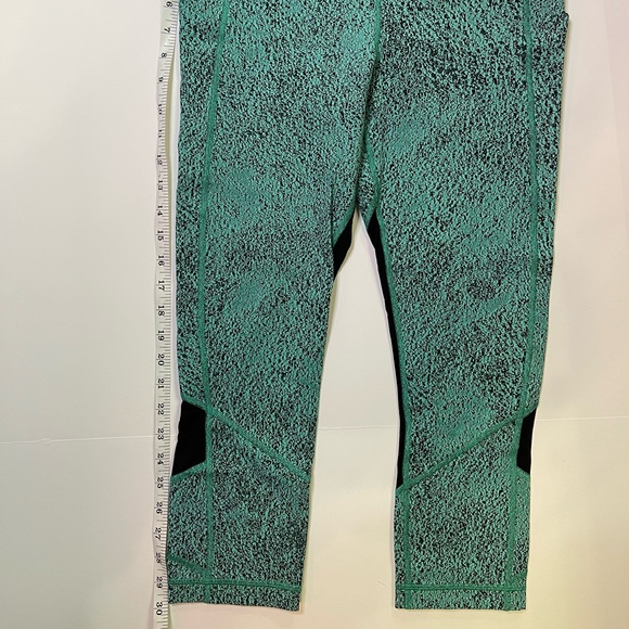 Lululemon Pace Rival Crop Power Luxtreme Spray Jacquard Bali Breeze Black Size 8 - Picture 8 of 16